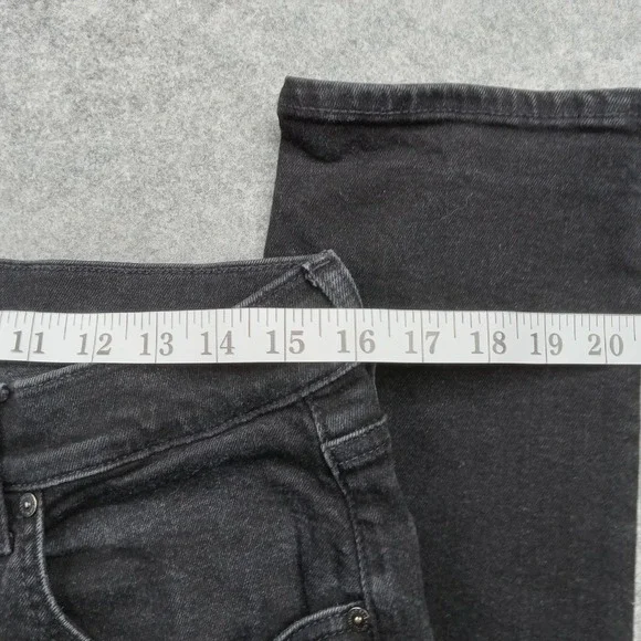 7 For All Mankind Jeans Mens 36x31 Black Slim Skinny Stretch Denim Pants Zip Fly - Picture 4 of 8